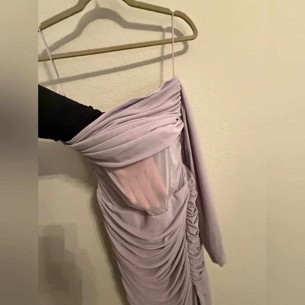Abercrombie & Fitch Lavender Ruched One-Shoulder Formal Dress – Large Tall